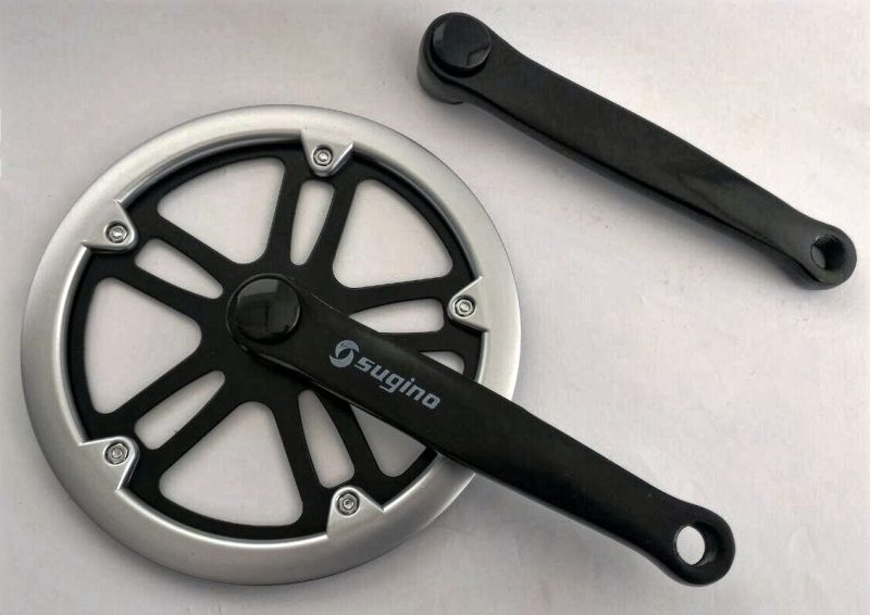 Pedivela Aço Cross 170mm Preto Com Roda Dentada De 44 Dentes
