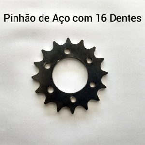 Pinhão Roda Fixa 16 Dentes De Ferro Sem Rosca Com 6 Furos
