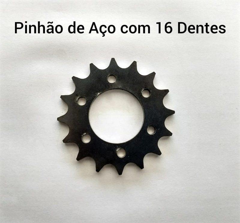 Pinhão Roda Fixa 16 Dentes De Ferro Sem Rosca Com 6 Furos