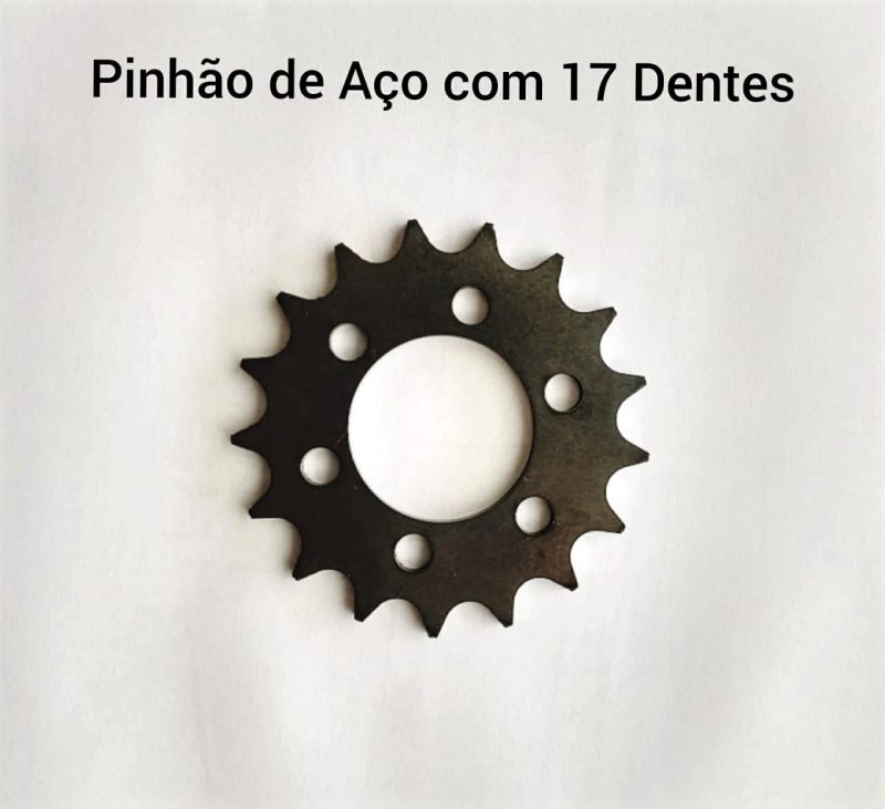 Pinhão Roda Fixa 17 Dentes De Ferro Sem Rosca Com 6 Furos
