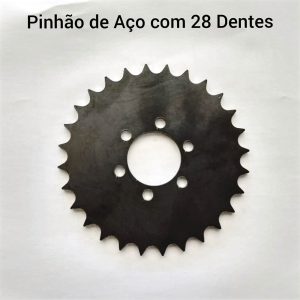 Pinhão Roda Fixa 28 Dentes De Ferro Sem Rosca Com 6 Furos