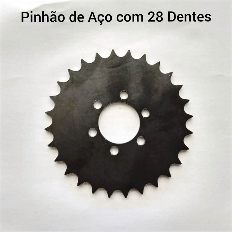 Pinhão Roda Fixa 28 Dentes De Ferro Sem Rosca Com 6 Furos