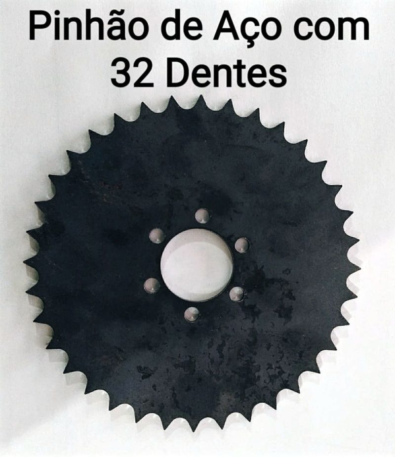 Pinhão Roda Fixa 32 Dentes De Ferro Sem Rosca Com 6 Furos