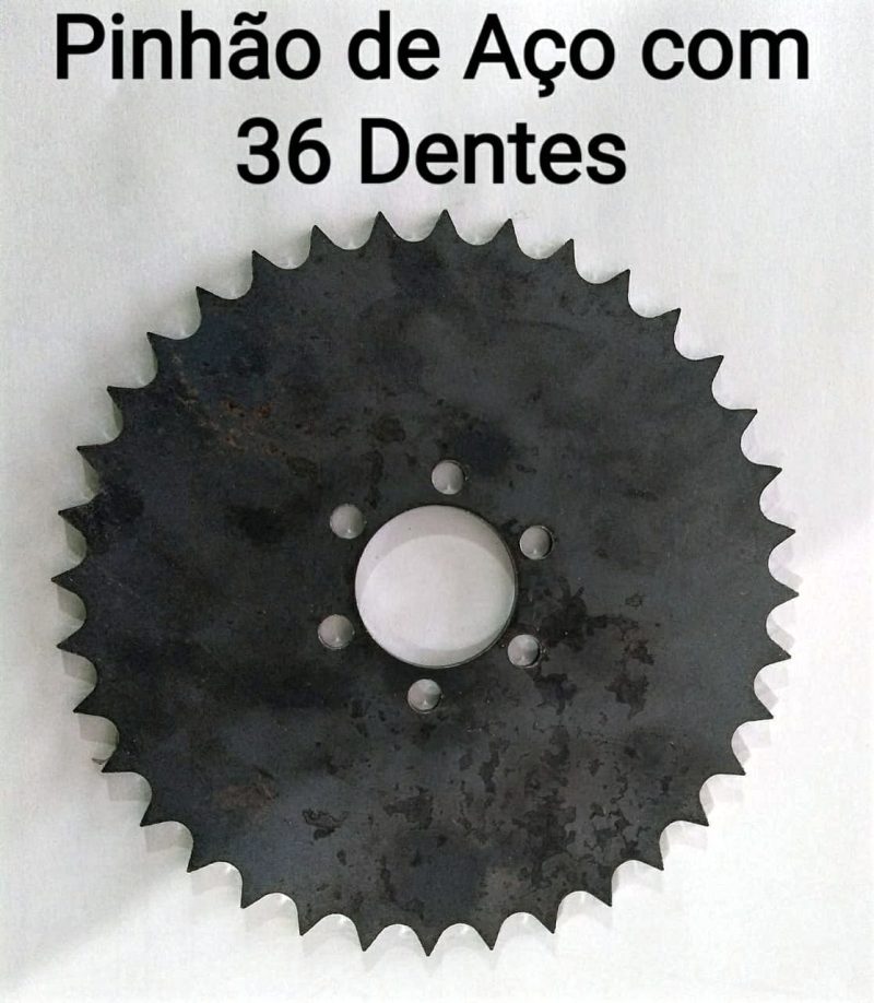 Pinhão Roda Fixa 36 Dentes De Ferro Sem Rosca Com 6 Furos