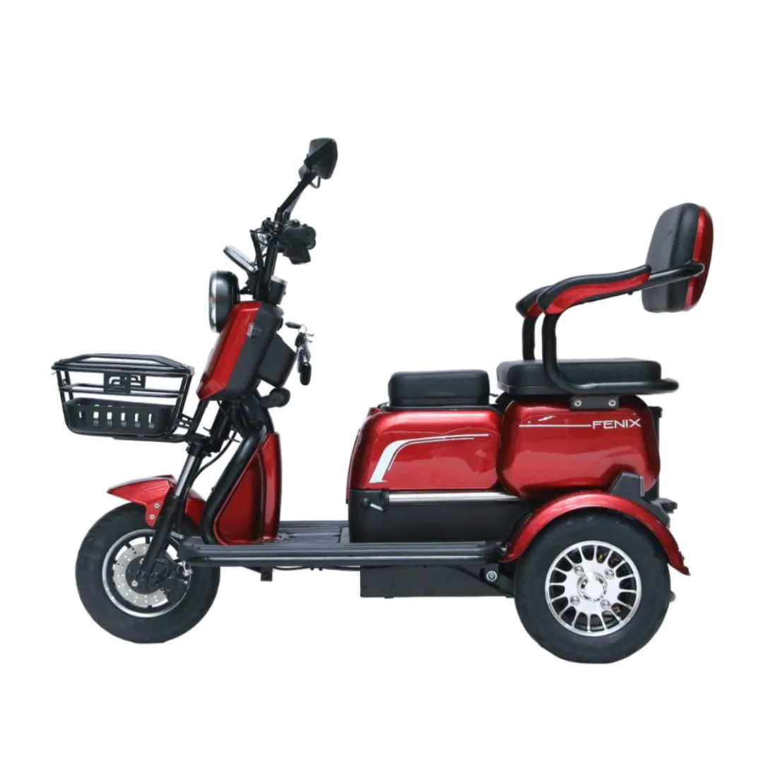 Triciclo Elétrico Fênix 750W 48V 22Ah C/ Chumbo Vermelho