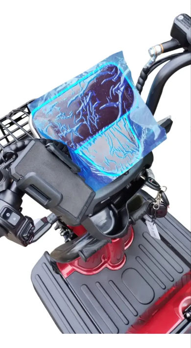 Triciclo Elétrico Fênix 750W 48V 24Ah C/ Lithium Vermelho - Imagem 4