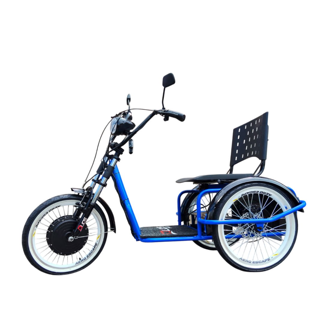 Triciclo Elétrico Fox Duos 800W 48V Azul