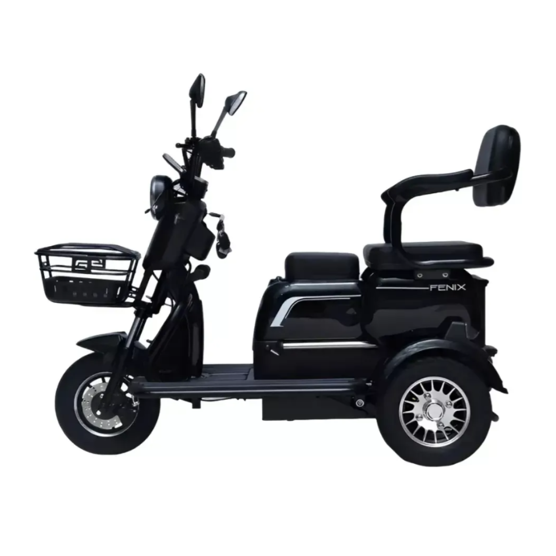 Triciclo Elétrico Fênix 750W 48V 22Ah C/ Chumbo Preto