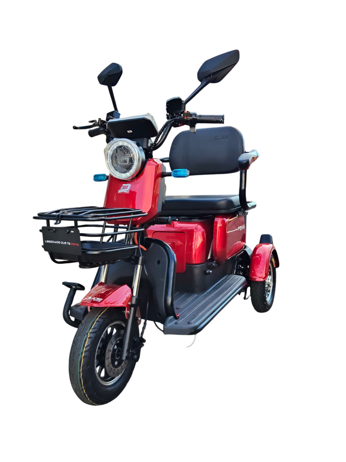 Triciclo Elétrico Fenix 1000W 48V C Bateria De Lithium Vermelho